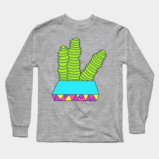 Cute Cactus Design #8: Spaceworm Cactuses Long Sleeve T-Shirt